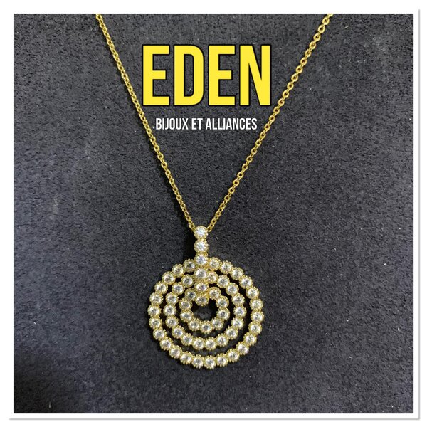 Ensemble chaîne + pendentif, plaqué or