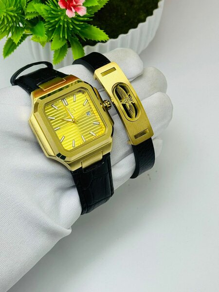 Montre homme dorée luxe