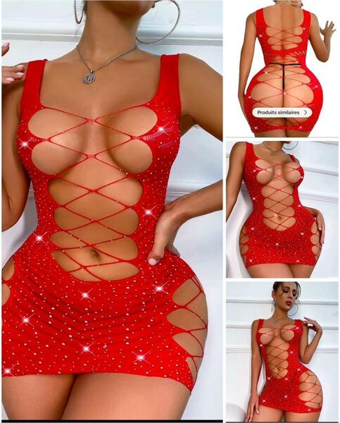 Robe Rouge Sexy Découpée