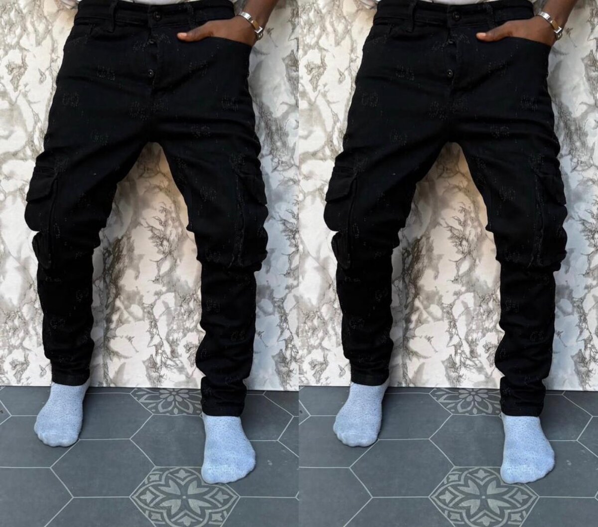 Jeans Effilochés Homme