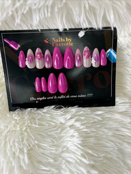 Ongles Press-Ons Roses Floraux