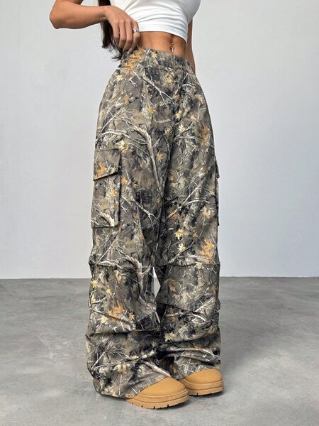Coolane Women's Streetwear Hip-Hop Camo Athletic Wide Leg