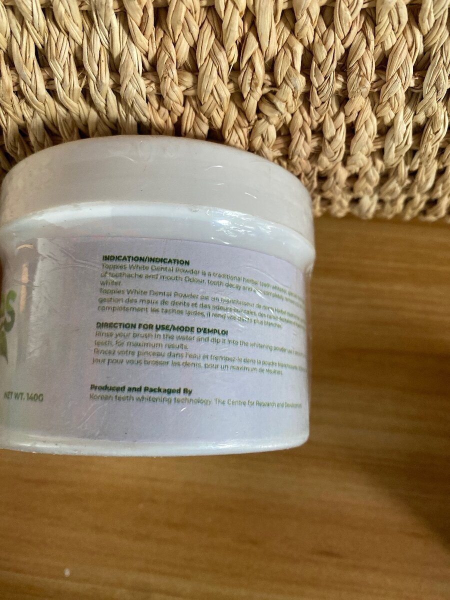 Topples white Dental Powder