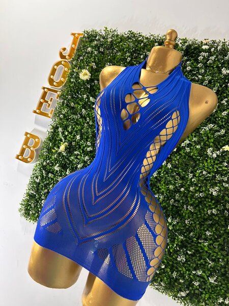 Robe Sexy en Résille Bleue
