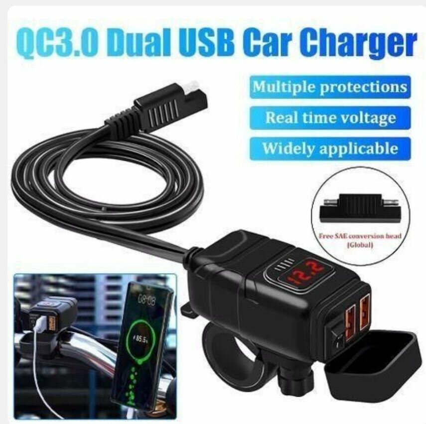 Chargeur USB QC3.0 pour moto