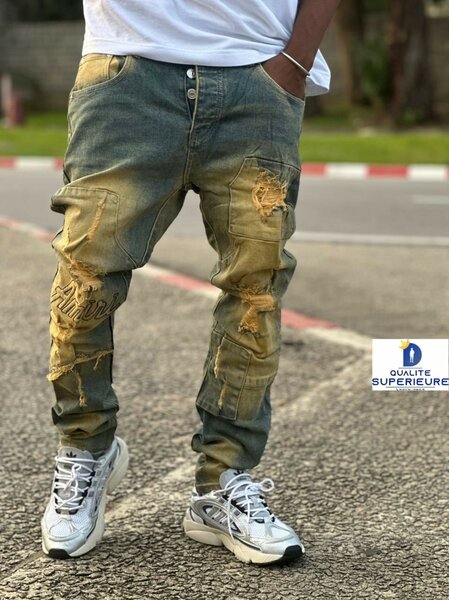Jean Cargo Décontracté Homme