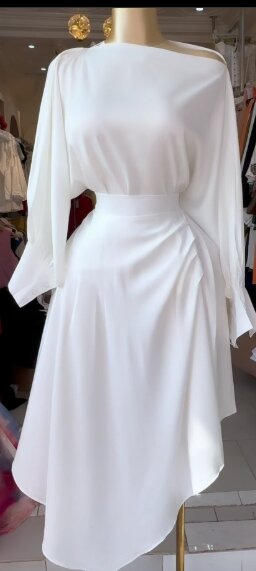 Charming women's dress color white   Size : 8-16