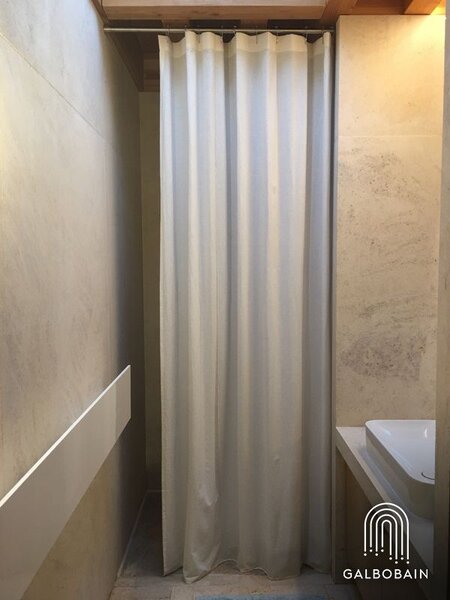 Rideau de douche beige étanche