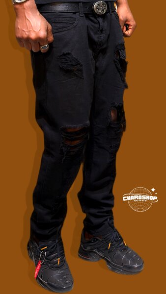 Jean noir déchiré homme