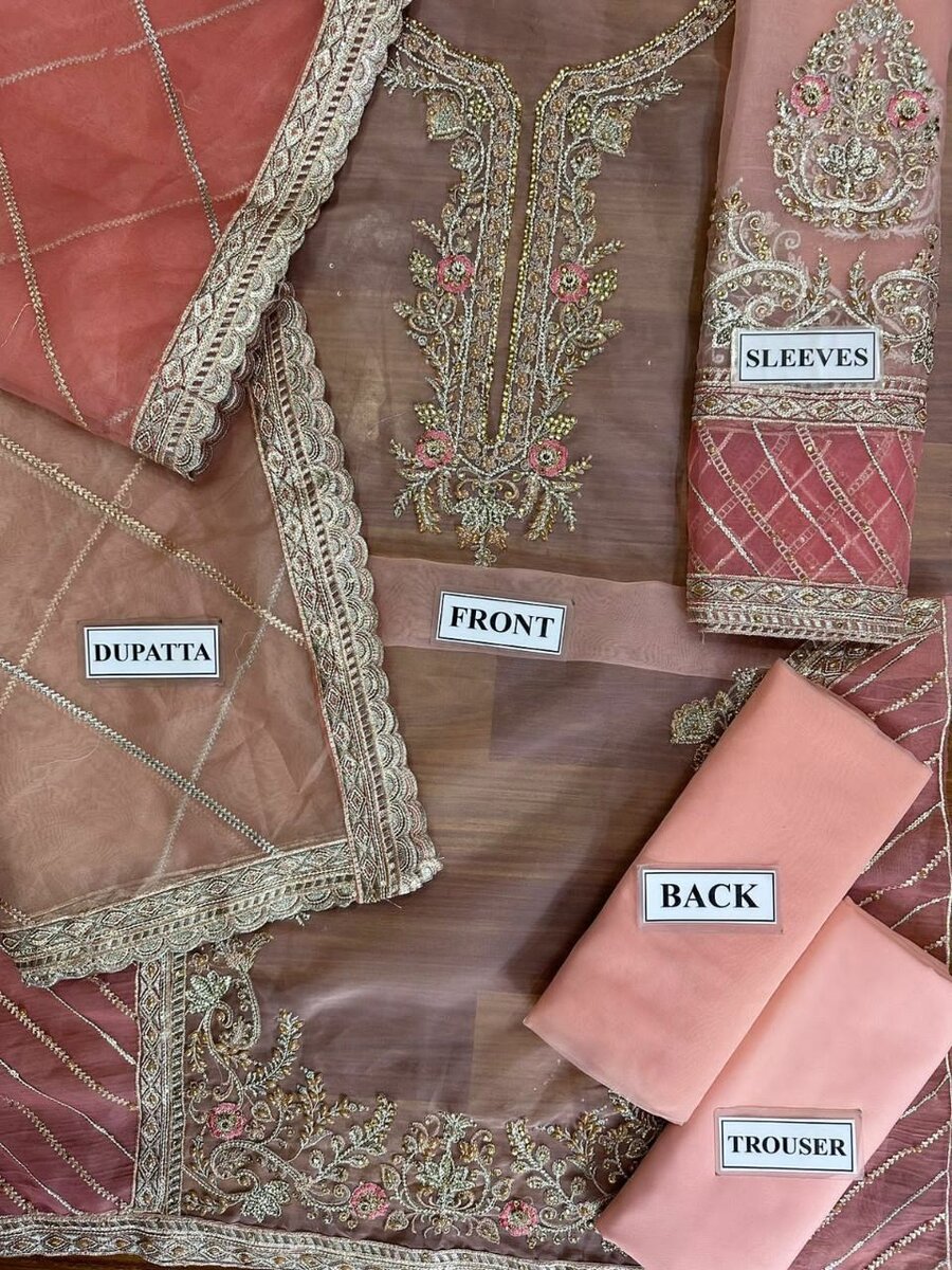 Organza fabric with malai trouser Dc free