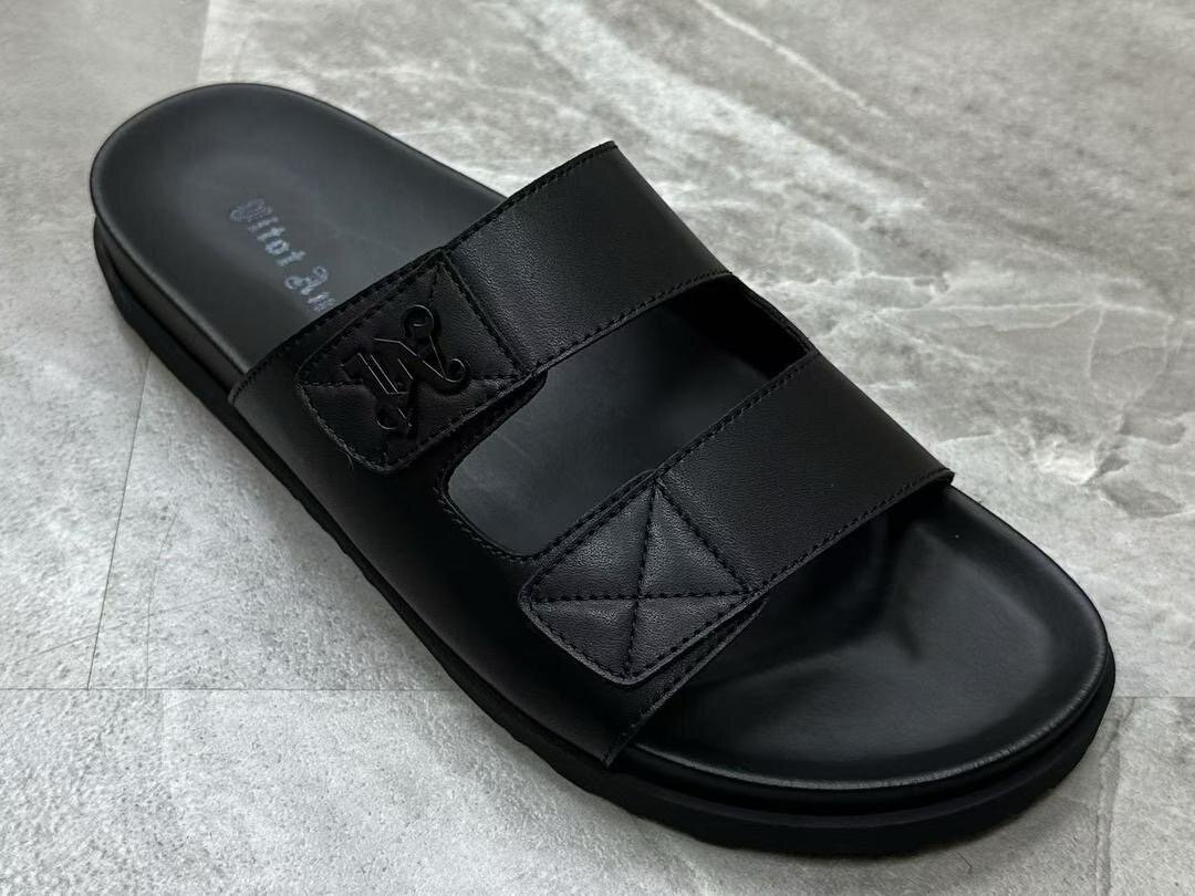 Sandales homme en cuir noir