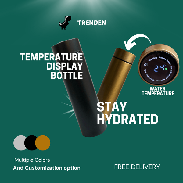 Temperature display vacuum bottle