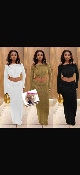 Robe deux pièces côtelée femme