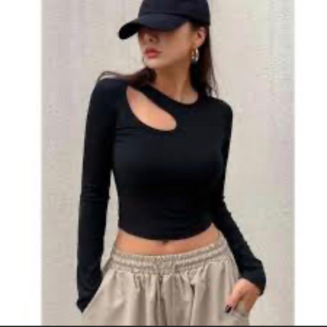Top crop à manches longues