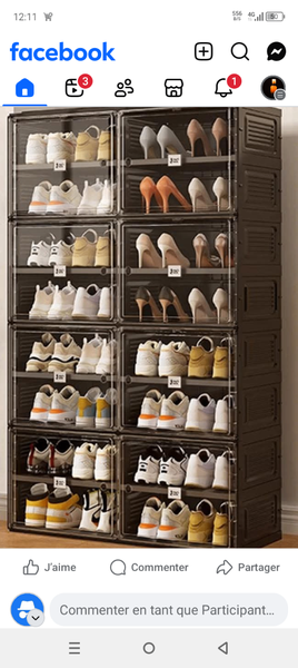 Boîte de rangement chaussures transparente