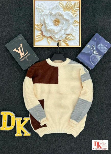 Pull en maille colorblock