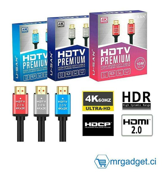 Câble HDMI 2.0 4K HDR 10m