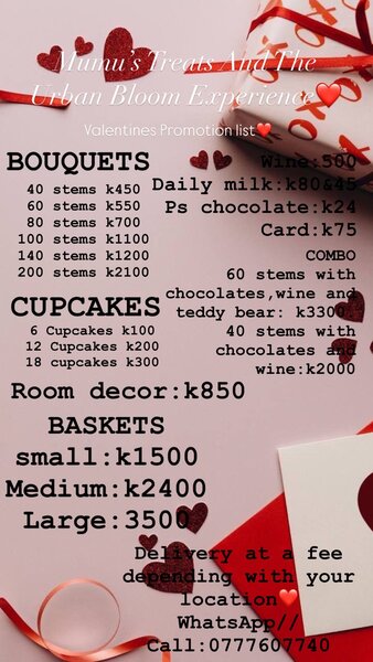 Valentines Bouquets are available