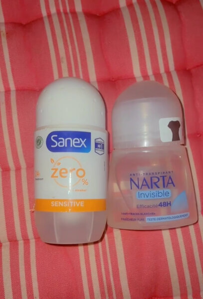 Déodorant bille Sanex et Narta