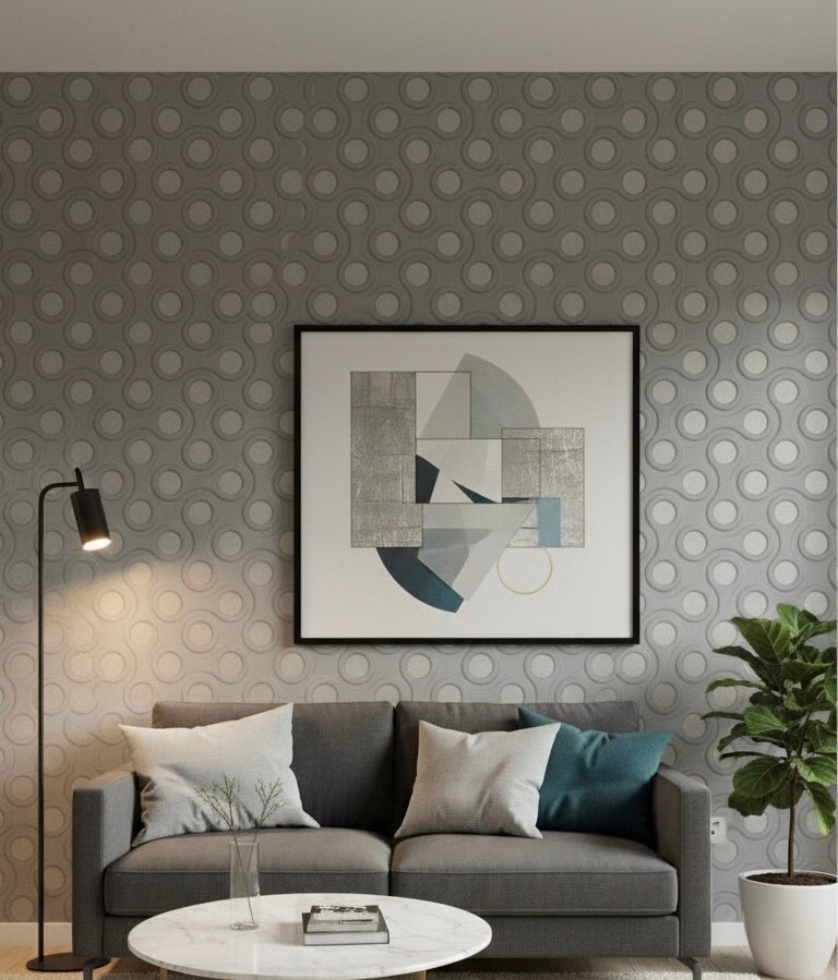 Papier Peint Moderne à Motifs Ronds