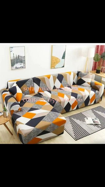 Sofa cover, L shape,chairs set