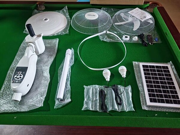 Solar rechargeable fan