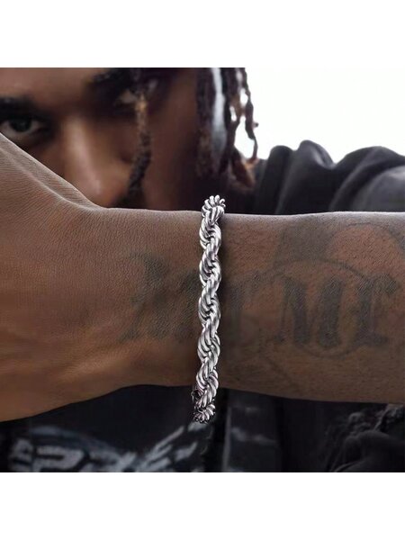 Bracelet en acier torsadé