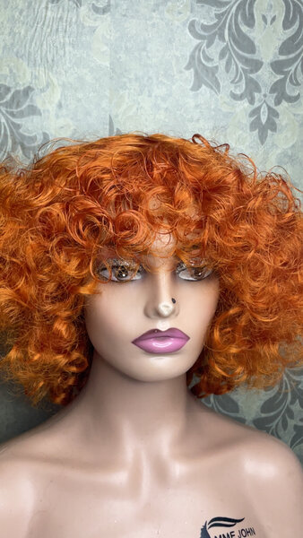 Perruque Bouclée Orange