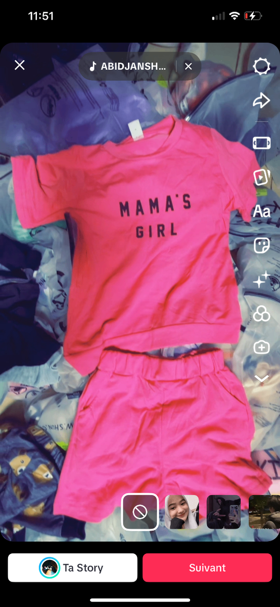 Ensemble T-shirt et Short Fille