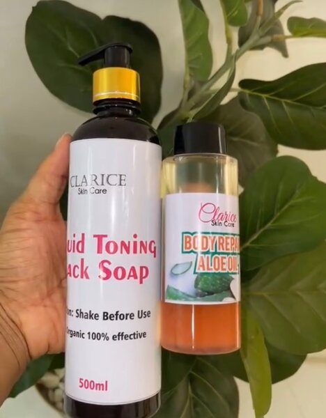 Aloe Vera body repair oil &liquid toning black soap