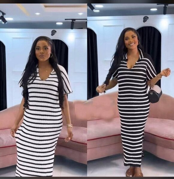 Robe rayée élégante femme