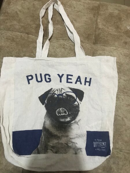 Pug Print Tote Bag