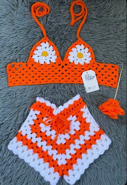 Ensemble bikini crochet coloré
