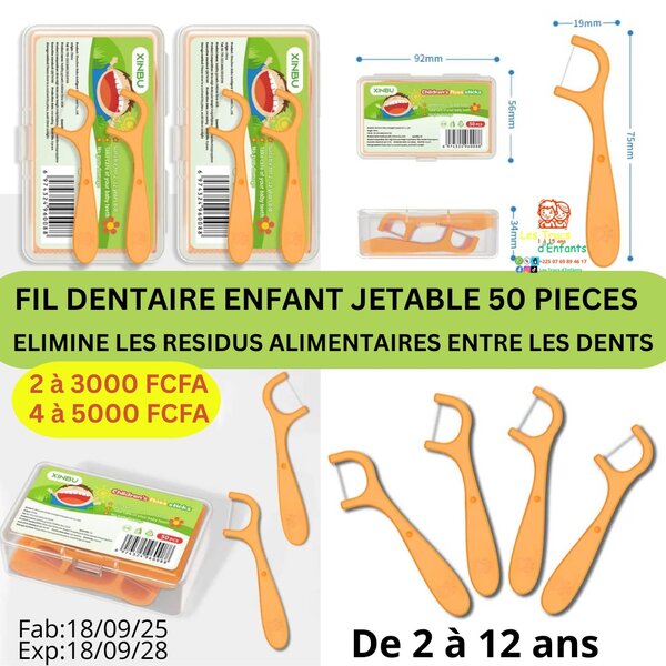 Fil dentaire enfant 50 pièces