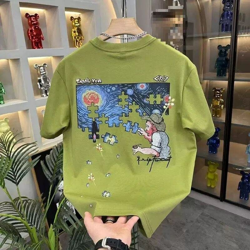 T-shirt artistique imprimée puzzle