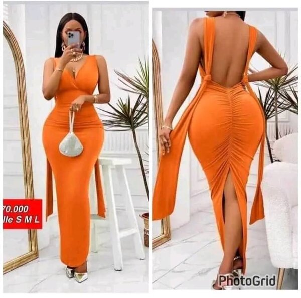 Robe Longue Orange élégante