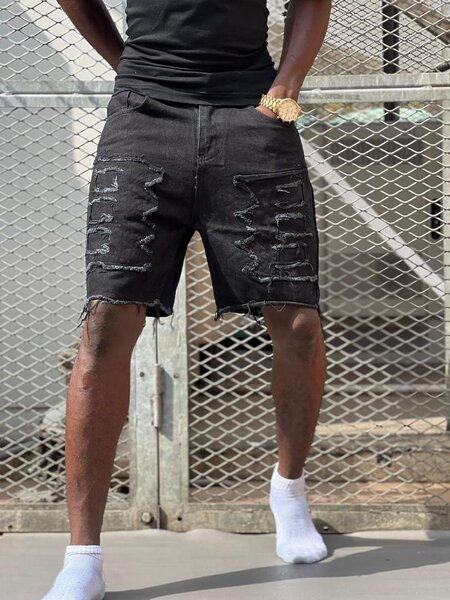 Shorts en jean déchirés homme