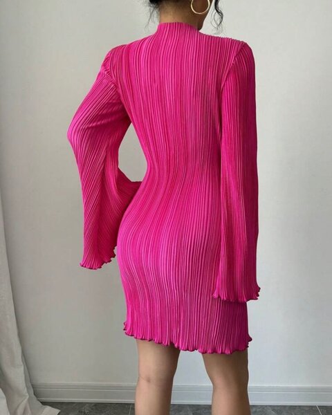 Bell Sleeve Pleated Dress