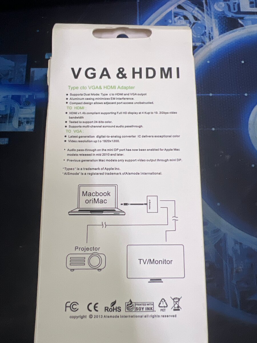Adaptateur USB-C vers VGA HDMI 4K