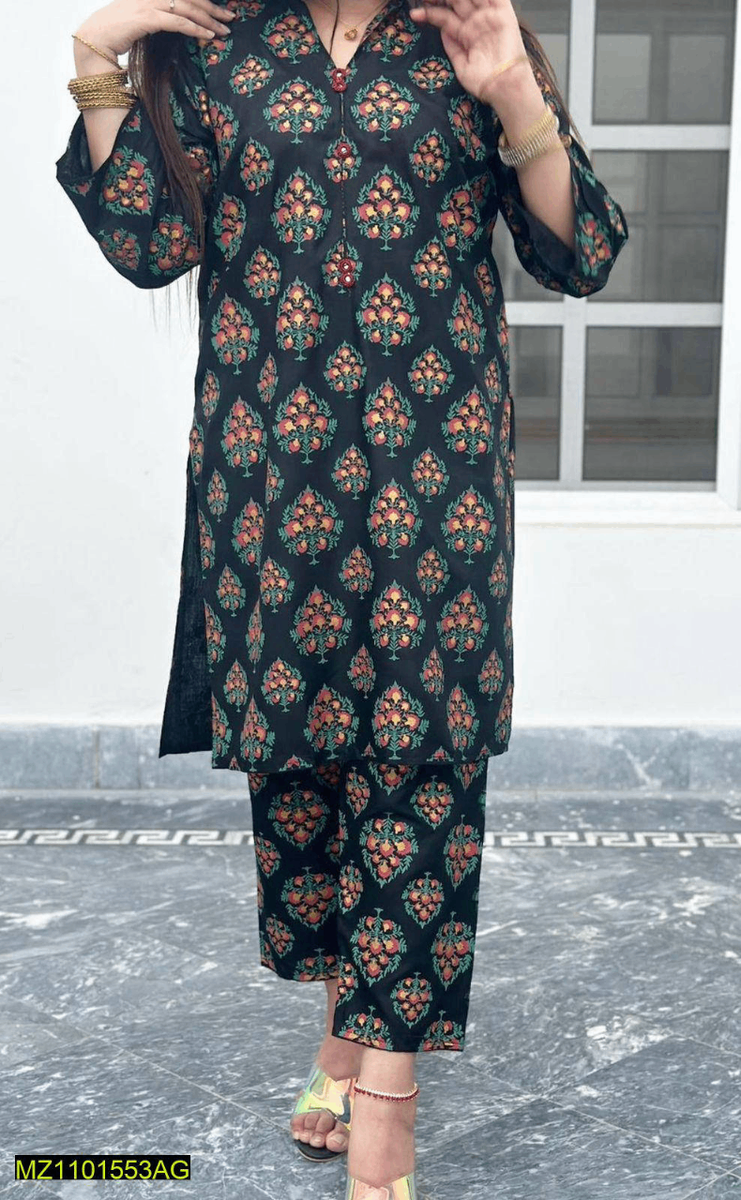 Two piece Stitched Linen Suit