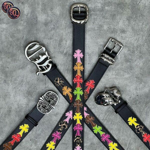 Ceinture en cuir multicolore