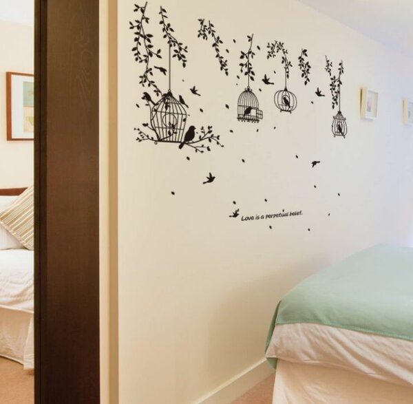 Birds Cage Nature Wall Sticker