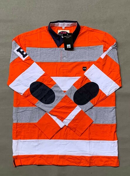 Polo rayé manches longues coloré