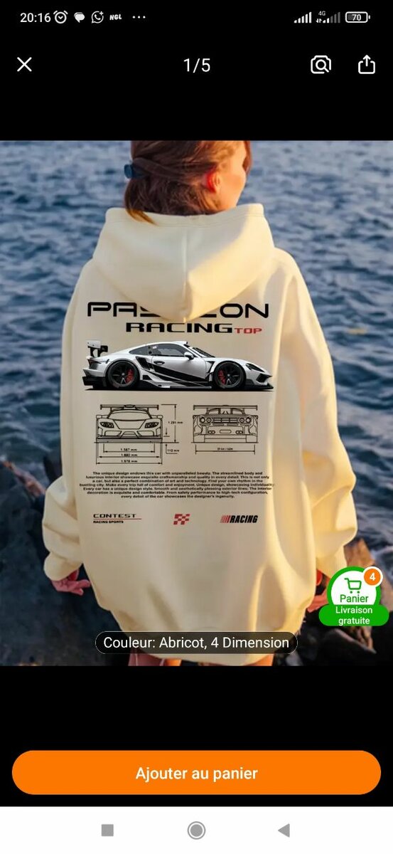 Sweat à capuche Racing Team