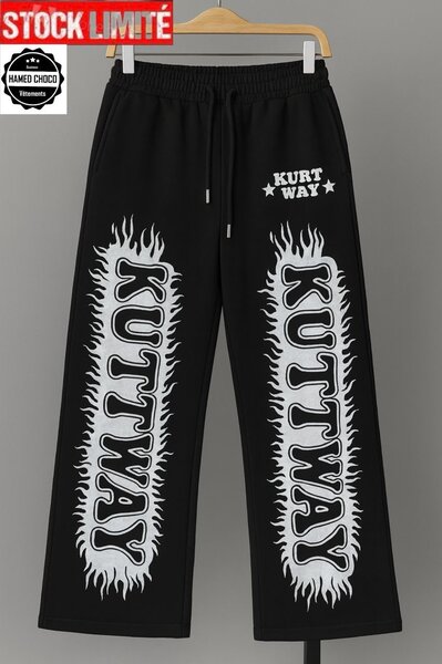 Pantalon streetwear design flamme