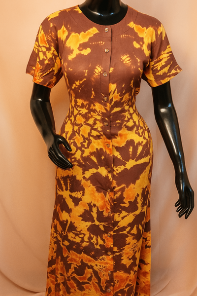 Robe longue ethnique colorée