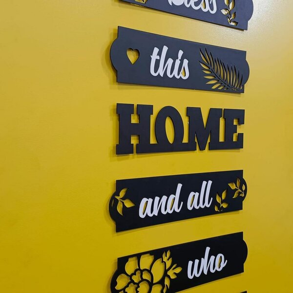 3D Home Wooden Wall Art 6 Pcs