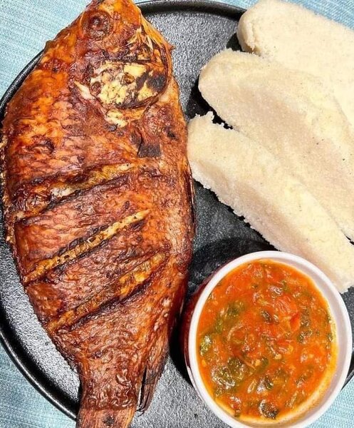 Plat igname bouillie/poisson