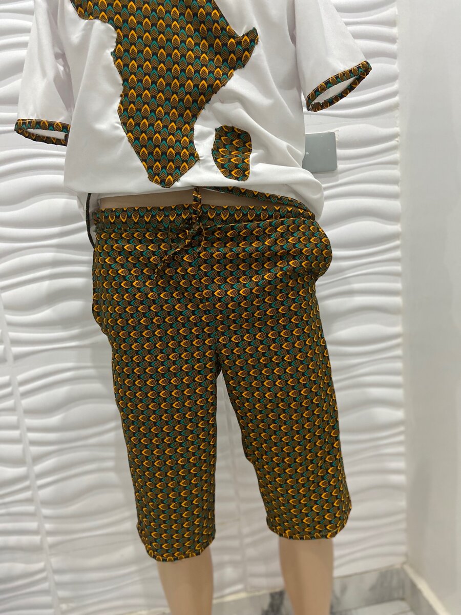 2pcs African Map African Print Designed With Pant