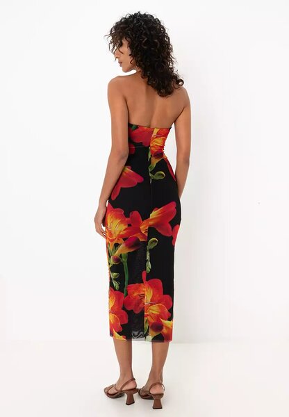 Zara Strapless Flower midi dress